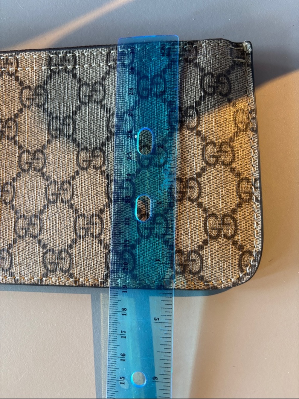 Gucci Gray/Black GG Monogram Zip Wallet - Picture 5 of 5